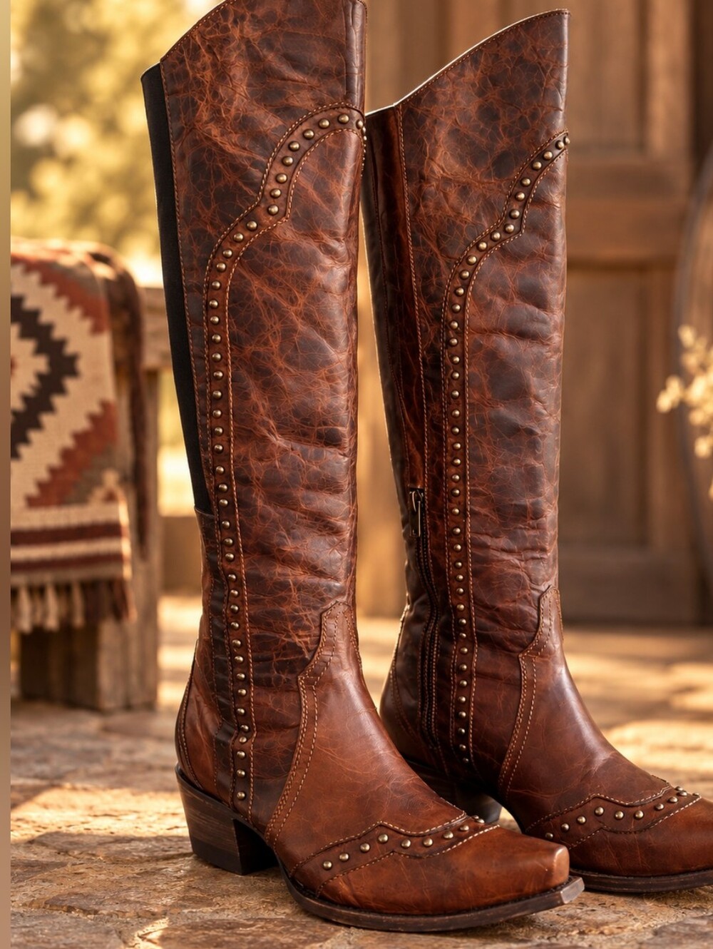 Idyllwind Straight Up Orix Goat Leather Studded Tall Western Boots 7.5 NWT - Picture 2 of 10